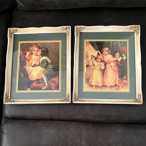 Vintage Lot of 2 Victorian 1994 Arthur Kaplan Co Litho Prints